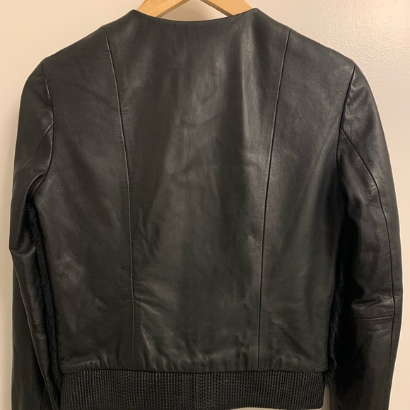 Mango Leather & Fur Bomber Jacket - Picture 2 of 5